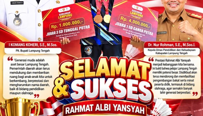 Rahmat Albi Harumkan Lampung Tengah, Borong Prestasi di Gubernur Lampung Badminton Open 2026