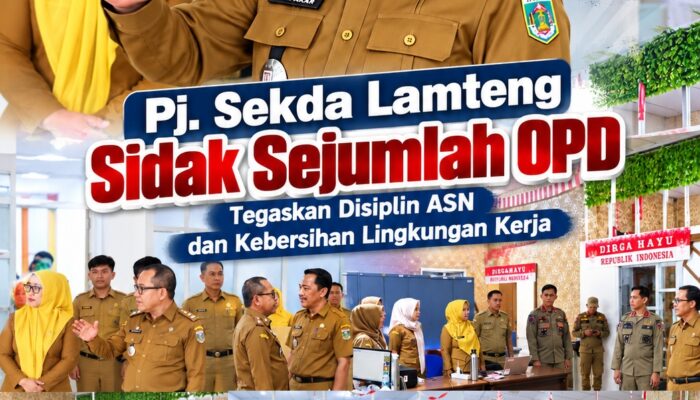Pj. Sekda Lamteng Sidak Sejumlah OPD, Tegaskan Disiplin ASN dan Kebersihan Lingkungan Kerja