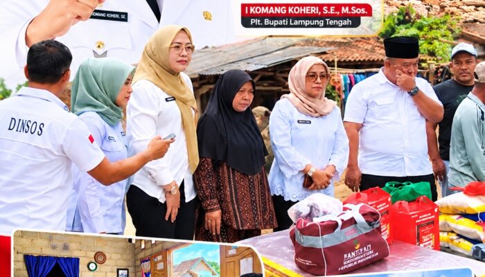 Jalankan Komitmen Plt. Bupati, Dinsos Lampung Tengah Gerak Cepat Tangani Rumah Roboh Warga Lansia