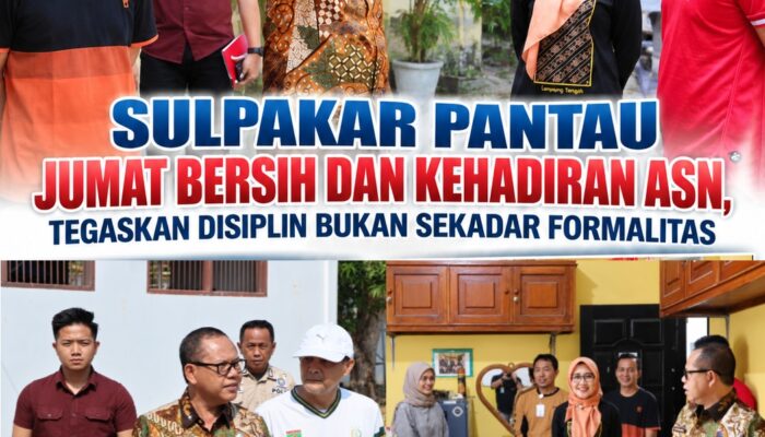 Pj. Sekda Lamteng Pantau Jumat Bersih dan Kehadiran ASN, Tegaskan Disiplin Bukan Sekadar Formalitas