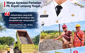 Progres Perataan Jalan Rumbia–Putra Rumbia, Warga Apresiasi Perhatian Plt. Bupati Lamteng Komang Koheri