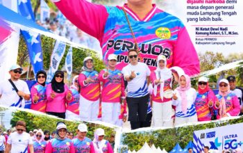 Lepas Jalan Sehat XL Weekend Rush di Bandar Jaya, Dewi Nadi Ajak Masyarakat Hidup Sehat dan Jauhi Narkoba